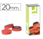 Iman para sujecion q-connect ideal para pizarras magneticas20 mm rojo caja de 10 unidades