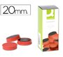 Iman para sujecion q-connect ideal para pizarras magneticas20 mm rojo caja de 10 unidades