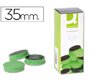 Iman para sujecion q-connect ideal para pizarras magneticas35 mm verde caja de 10 unidades