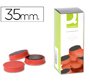 Iman para sujecion q-connect ideal para pizarras magneticas35 mm rojo caja de 10 unidades