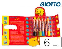 Lapices de colores giotto super bebe caja de 6 lapices colores surtidos + sacapuntas