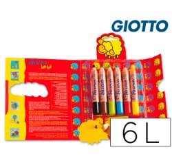 Lapices de colores giotto super bebe caja de 6 lapices colores surtidos + sacapuntas