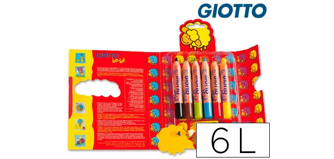 Lapices de colores giotto super bebe caja de 6 lapices colores surtidos + sacapuntas