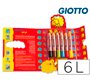 Lapices de colores giotto super bebe caja de 6 lapices colores surtidos + sacapuntas
