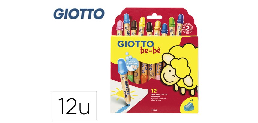 Lapices de colores giotto super bebe caja de 12 lapices colores surtidos + sacapuntas
