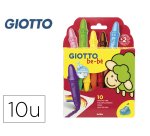 Lapices cera giotto super bebe caja de 10 colores surtidos + sacapuntas