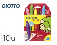 Lapices cera giotto super bebe caja de 10 colores surtidos + sacapuntas