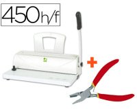 Encuadernadora para espiral q-connect perfora 10 hojas tamaño a4 encuaderna hasta 450 hojas paso 5:1