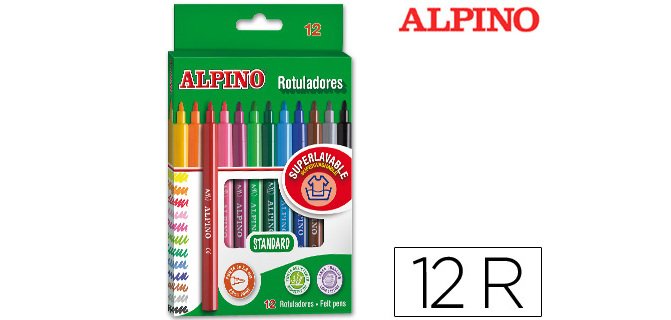 Rotulador alpino standard caja de 12 unidades colores surtidos