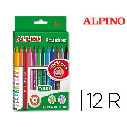 Rotulador alpino standard caja de 12 unidades colores surtidos