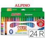 Rotulador alpino maxi caja de 24 unidades colores surtidos