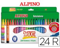 Rotulador alpino maxi caja de 24 unidades colores surtidos