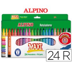 Rotulador alpino maxi caja de 24 unidades colores surtidos