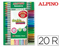 Rotulador alpino double double punta gruesa y punta fina caja de 20+4 unidades colores surtidos