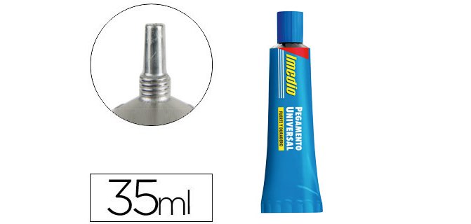 Pegamento imedio universal transparente banda azul 35 ml unidad
