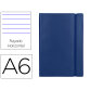 Libreta liderpapel simil piel a6 120 hojas 70g/m2 horizontal sin margen azul