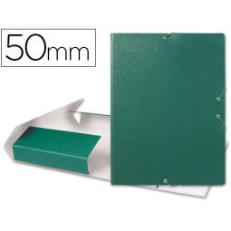 Carpeta proyectos liderpapel folio lomo 50mm carton gofrado verde