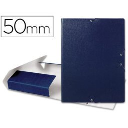 Carpeta proyectos liderpapel folio lomo 50mm carton gofrado azul