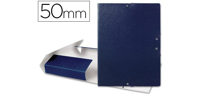 Carpeta proyectos liderpapel folio lomo 50mm carton gofrado azul