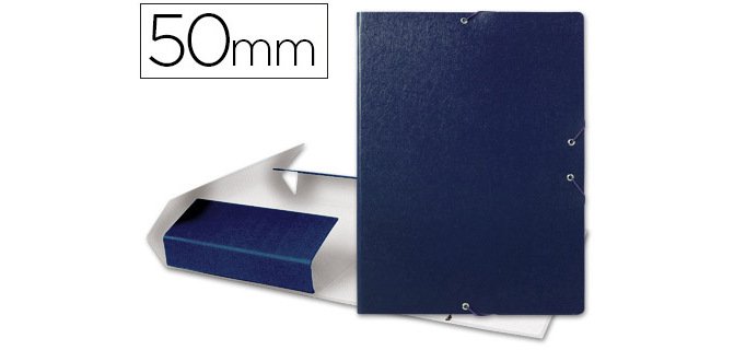 Carpeta proyectos liderpapel folio lomo 50mm carton gofrado azul