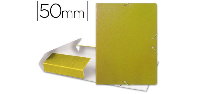 Carpeta proyectos liderpapel folio lomo 50mm carton gofrado amarilla