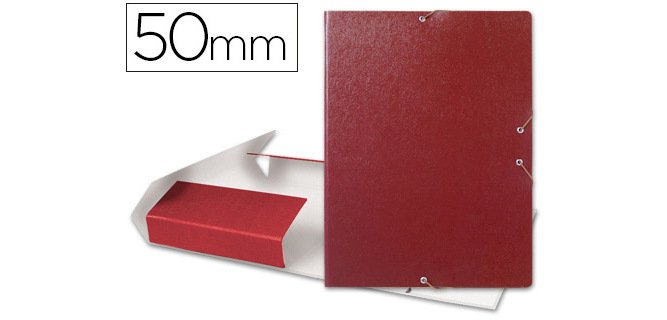 Carpeta proyectos liderpapel folio lomo 50mm carton gofrado roja