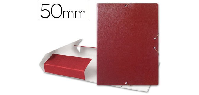 Carpeta proyectos liderpapel folio lomo 50mm carton gofrado roja
