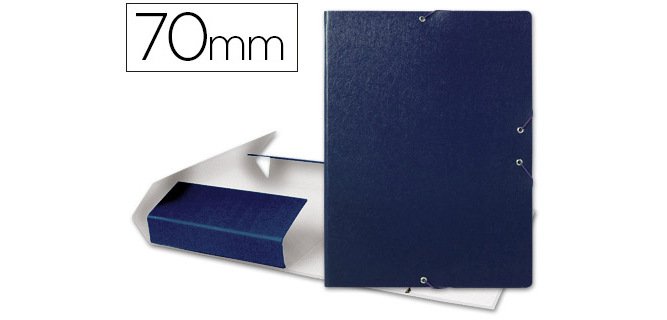 Carpeta proyectos liderpapel folio lomo 70mm carton gofrado azul