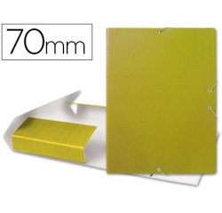 Carpeta proyectos liderpapel folio lomo 70mm carton gofrado amarilla