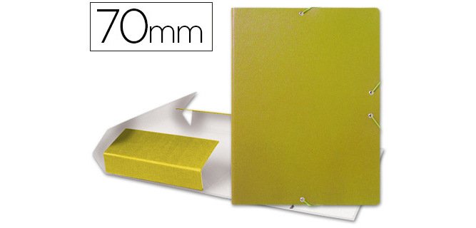 Carpeta proyectos liderpapel folio lomo 70mm carton gofrado amarilla