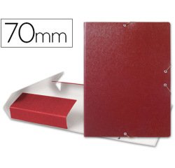 Carpeta proyectos liderpapel folio lomo 70mm carton gofrado roja