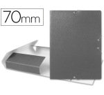 Carpeta proyectos liderpapel folio lomo 70mm carton gofrado gris