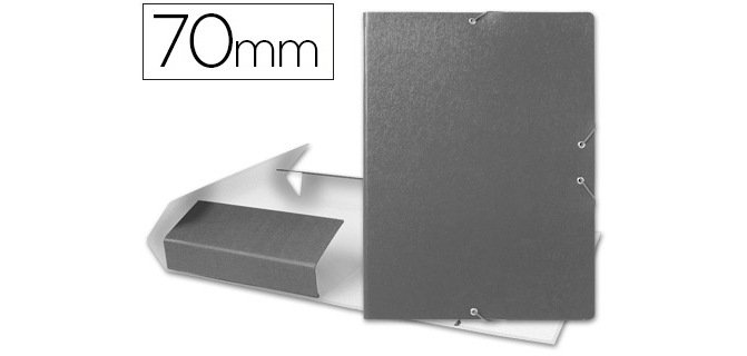 Carpeta proyectos liderpapel folio lomo 70mm carton gofrado gris