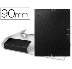 Carpeta proyectos liderpapel folio lomo 90mm carton gofrado negra