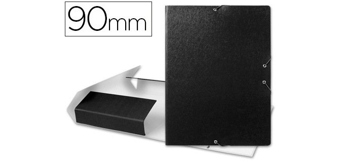 Carpeta proyectos liderpapel folio lomo 90mm carton gofrado negra