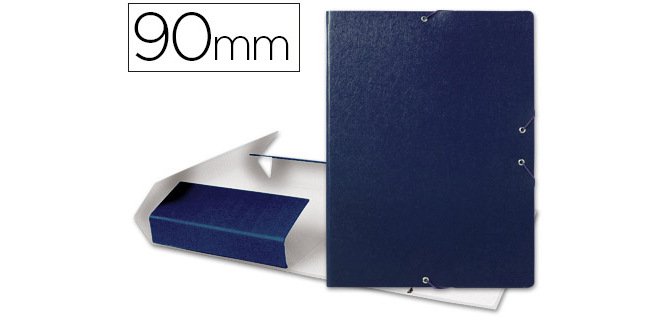 Carpeta proyectos liderpapel folio lomo 90mm carton gofrado azul
