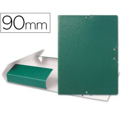 Carpeta proyectos liderpapel folio lomo 90mm carton gofrado verde