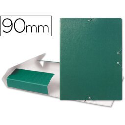 Carpeta proyectos liderpapel folio lomo 90mm carton gofrado verde