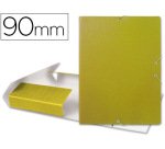 Carpeta proyectos liderpapel folio lomo 90mm carton gofrado amarilla
