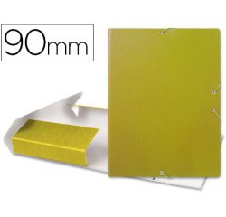 Carpeta proyectos liderpapel folio lomo 90mm carton gofrado amarilla