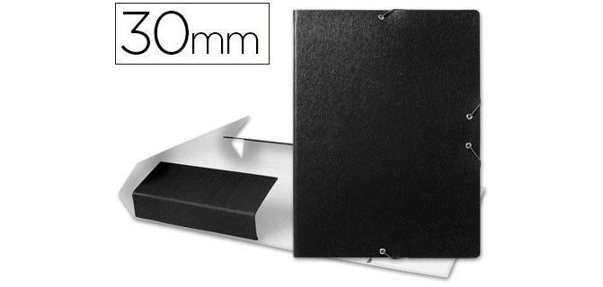 Carpeta proyectos liderpapel folio lomo 30mm carton gofrado negra