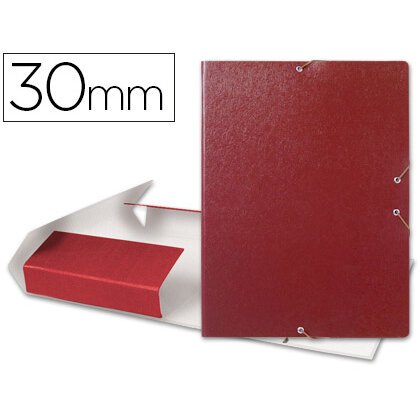 Carpeta proyectos liderpapel folio lomo 30mm carton gofrado roja