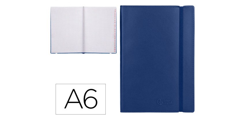 Libreta indice liderpapel similpiel a6 120 hojas 70gr color azul