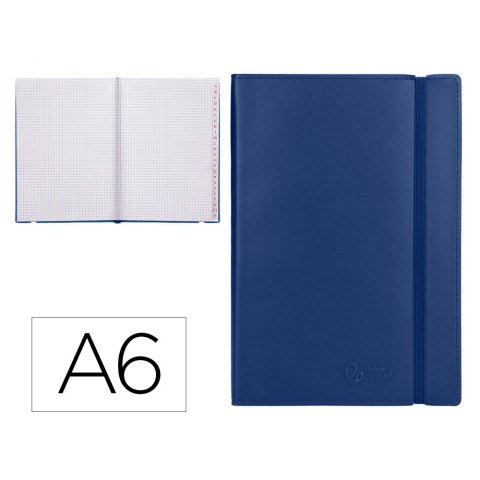 Libreta indice liderpapel similpiel a6 120 hojas 70gr color azul