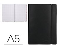 Libreta indice liderpapel similpiel a5 120 hojas 70g/m2 color negro