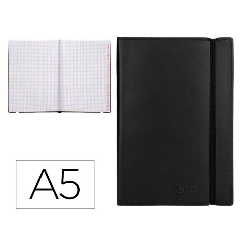 Libreta indice liderpapel similpiel a5 120 hojas 70gr color negro