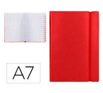 Libreta indice liderpapel similpiel a7 120 hojas 70gr color rojo