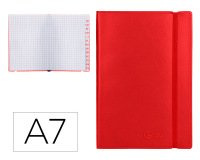 Libreta indice liderpapel similpiel a7 120 hojas 70gr color rojo