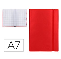 Libreta indice liderpapel similpiel a7 120 hojas 70g/m2 color rojo