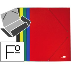 Carpeta liderpapel gomas tres solapas carton plastificado folio colores surtidos